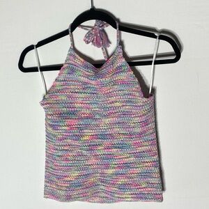 Urban Heritage Multicolour Neon Knit Halter Top M
